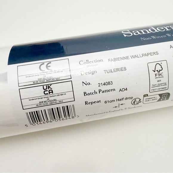 Sanderson Fabienne Tuileries Silver Multi Birds Wallpaper 1 Roll NEW - Picture 7 of 9